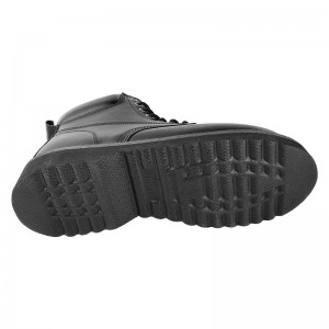 Black Goodyear Welt Grain Leather Shoes with Steel Toe and Midsole