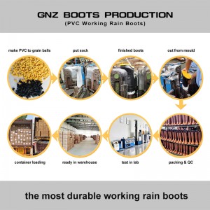 Slip and Chemical Resistant Black Economy PVC Rain Boots for Man