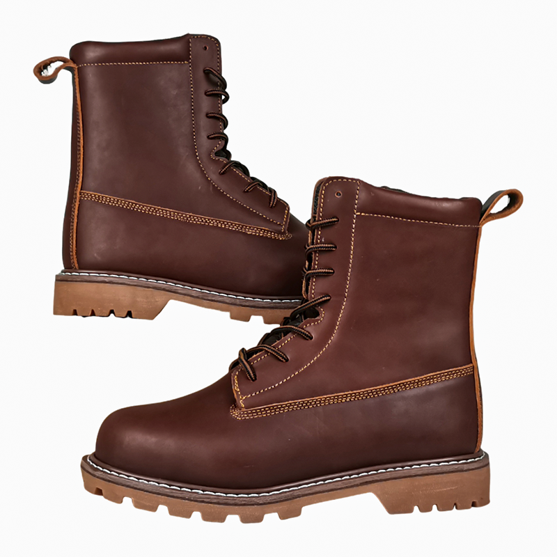 6.Leather Steel Toe Work Boots