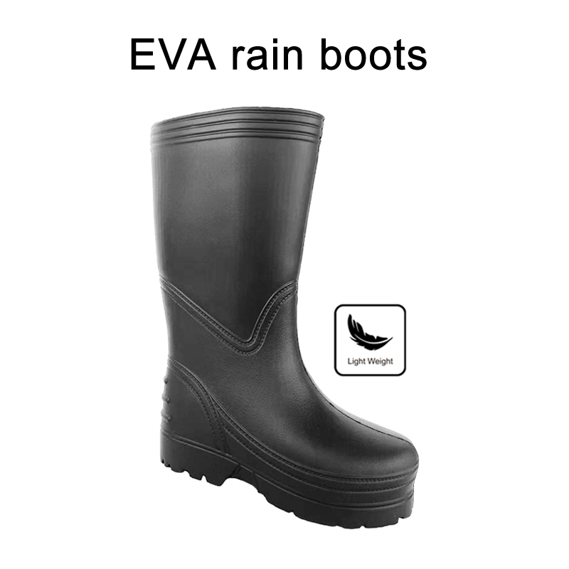 Men's Black Waterproof Rubber Ankle Boots