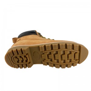Yellow Goodyear Welt Safety Leather Shoes with Steel Toe and Midsole