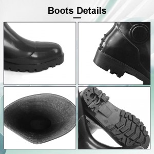 Economy Black PVC Safety Rain Boots with Steel Toe and Midsole