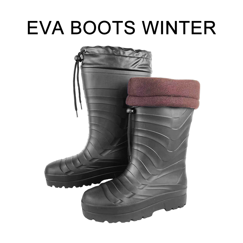 Men's Black Waterproof Tall Ankle High Rain Boots