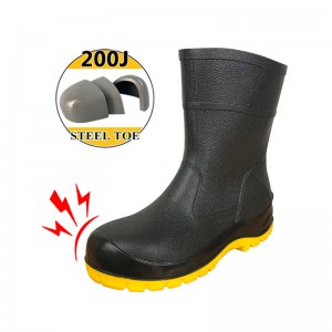 Low-cut Light-weight PVC Safety Rain Boots with Steel Toe and Midsole
