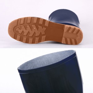 Knee High Rain Boots Oil Resistant Blue PVC Waterproof Footwear