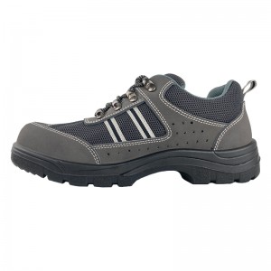 4 Inch PU Sole Injection Safety Leather Shoes with Steel Toe and Steel Plate