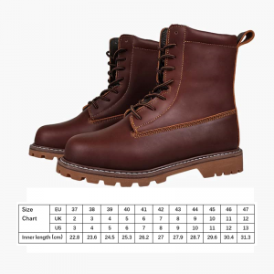 Men’s Lace Up Safety Boots Steel Toe Leather Work Shoes
