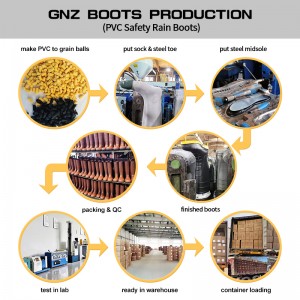 Yellow Gum Boots Steel Toe PVC Safety Shoes Chemical Resistant