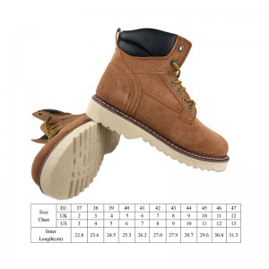 6 inch Suede Cow Leather Boots with Steel Toe and Steel Plate